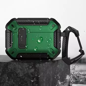 Открытый жесткий пластиковый замок безопасности из углеродного волокна, чехол для наушников с крючком для Apple Airpods Pro 2 2nd Air Pods 3 Gen, спортивный противоударный чехол для мужчин Airpods Pro чёрный