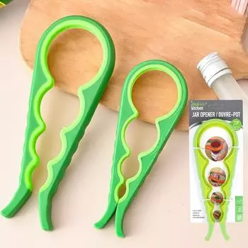 Открывалка для банок 4-в-1, многофункциональная простая открывалка для бутылок, бытовой кухонный гаджет 1pc красный