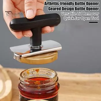 Открывалка для банок для слабых рук Регулируемая открывалка для бутылок Нержавеющая прочная открывалка для банок из нержавеющей стали для пожилых людей Инструмент для быстрого открывания банок Легко регулируемая крышка синий