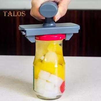 Открывалка для банок из нержавеющей стали, открывалка для банок с артритом, откручивающаяся крышка, открывалка для снятия крышек, регулируемая открывалка для бутылок серый