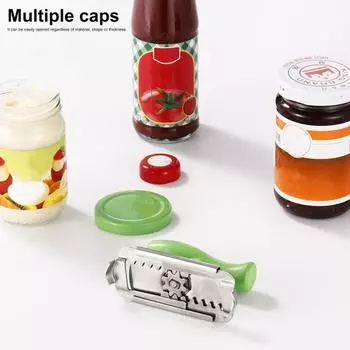 Открывалка для банок из нержавеющей стали, съемник крышек, эргономичный дизайн, открывалка для консервных банок, крышки от 1 до 4 дюймов, ручка, легкий поворотный инструмент для кухни для пожилых людей