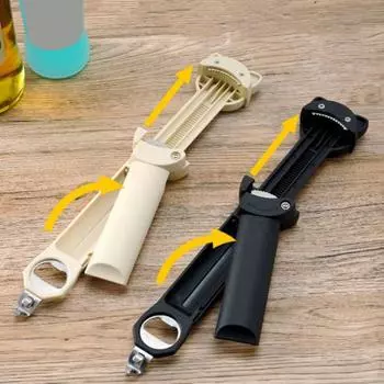 Открывалка для банок Открывалка для бутылок для пожилых людей с артритом Слабые руки Выдвижной магнитный консервный нож Инструмент для легкого открывания крышек Кухонный гаджет для банок белый