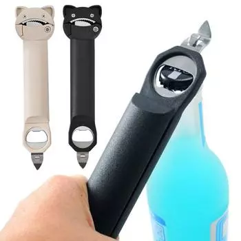 Открывалка для банок Открывалка для бутылок для пожилых людей с артритом Слабые руки Выдвижной магнитный консервный нож Инструмент для легкого открывания крышки Кухонный гаджет чёрный