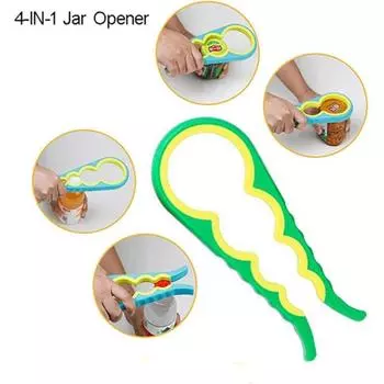 Открывалка для банок, открывалка для бутылок и консервных банок для слабых рук, пожилых людей с артритом и тех, у кого слабая сила, многофункциональная открывалка для банок, легко открывайте крышки зелёный/жёлтый