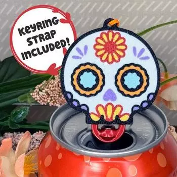 Открывалка для банок с газировкой в виде черепа с брелоком в виде черепа