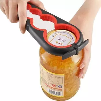 Открывалка для банок с удобным захватом для быстрого открывания крышек бутылок и банок. Повседневное использование в кулинарии. чёрный