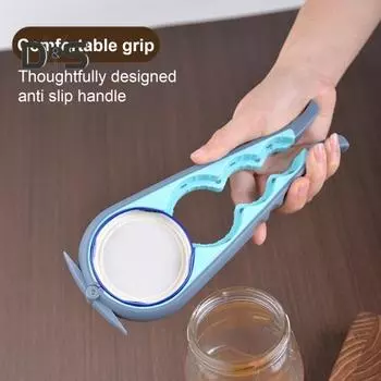 Открывалка для бутылок 5 в 1, удобная открывалка для банок при артрите, инструмент для быстрого открывания банок, бутылок и банок, кухонный помощник для ежедневного использования зелёный