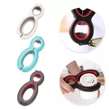 Открывалка для бутылок 6 в 1, противоскользящая открывалка для крышек, кухонный инструмент из нержавеющей стали, креативный многофункциональный чёрный