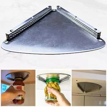 Открывалка для бутылок для пожилых людей Слабые руки Одноручная открывалка для банок Крышки для банок и бутылок Инструмент Кухонный гаджет серебряный