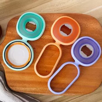 Открывалка для бутылок для пожилых людей, страдающих артритом, средство для снятия уплотнений с крышек, компактная многофункциональная открывалка 3-в-1, удобный силиконовый кухонный инструмент зелёный