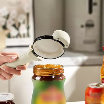 Открывалка для бутылок для слабых рук. Простота в использовании. Подходит для банок любого размера. Нескользящая планка для снятия крышек. белый
