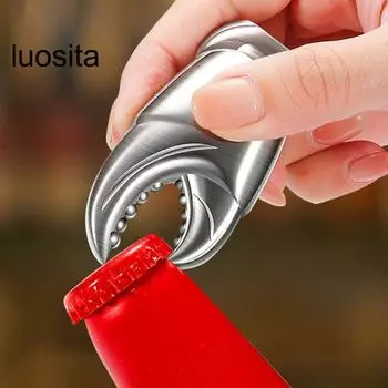 Открывалка для бутылок из нержавеющей стали, многофункциональная открывалка для винных бутылок для вечеринки в кемпинге, портативная открывалка для пивных бутылок в форме крабового когтя серебряный