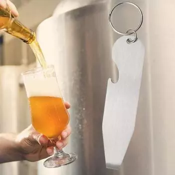 Открывалка для бутылок из нержавеющей стали с брелоками, многофункциональная открывалка для бутылок вина для кемпинга, вечеринки, бара, портативный брелок для пива