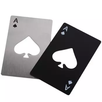 Открывалка для бутылок из нержавеющей стали Серебристо-черная Открывалка для кредитных карт Главная чёрный