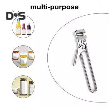 Открывалка для бутылок, многофункциональная регулируемая нержавеющая сталь, удобный захват крышки и открывание консервных банок, устойчивый к ржавчине кухонный аксессуар серебряный