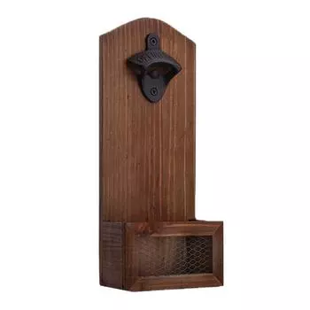 Открывалка для бутылок на прилавке, деревянная настенная открывалка для бутылок, креативная открывалка для пивных бутылок, бытовая кухонная барная утварь