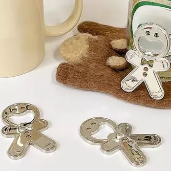 Открывалка для бутылок, портативный креативный дизайн, открывалка для пива в форме пряничного человечка для дома, бара, ресторана, кухни