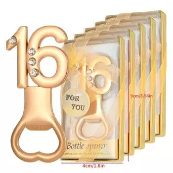 Открывалка для бутылок с цифрами и бриллиантами, штопор для пива и вина, украшение на годовщину свадьбы, 16 лет, подарок на вечеринку