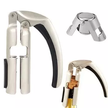 Открывалка для бутылок. Съемник пробок и пробка для вина. Простой в использовании съемник пробок. Съемник пробок для игристого вина.