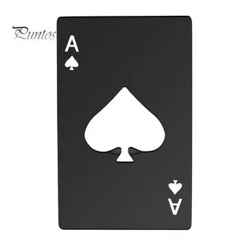 Открывалка для бутылок Высокопрочная удобная открытая бутылка Портативная открывалка для бутылок в форме покерной карты для дома серебряный