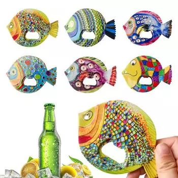 Открывалка для бутылок в виде рыбы Магнит Винтажный рельефный дизайн Открывалка для бутылок в виде рта рыбы для автофургона