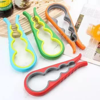 Открывалка для бутылок Yousheng Arthritis Clamp 4-в-1 с нескользящей резиновой рукояткой, консервный нож, инструмент для снятия крышек с банок для слабых рук, кухонный гаджет для пожилых людей всех возрастов оранжевый