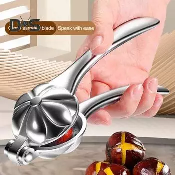 Открывалка для каштанов из алюминиевого сплава, плоскогубцы, эргономичная ручка, пищевой класс, фундук, орех, грецкий орех, крекер, зажим, шеллер, зажим, инструменты, кухонные гаджеты серебряный