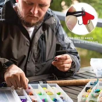 Открывалка для колец из нержавеющей стали с цепочкой из бисера Портативные инструменты для открывания колец с двойной петлей Аксессуары для рыбалки на открытом воздухе серебряный