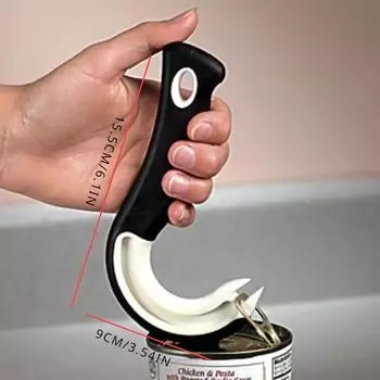 Открывалка для консервных банок Easy Grip Hook — прочный АБС-пластик, отлично подходит для домашней кухни и кухни в автофургоне, идеальный рождественский подарок. чёрный