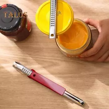 Открывалка для консервных банок Регулируемая ручка Легко открывающаяся открывалка для крышек для пожилых людей Открывалка для бутылок из нержавеющей стали с артритом Компактная открывалка для стекла красный