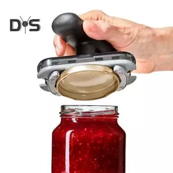 Открывалка для консервных банок. Ручной консервный нож, облегчающий труд, с острыми зубцами и нескользящей основой. Легко вращающийся консервный нож для банок всех размеров. чёрный