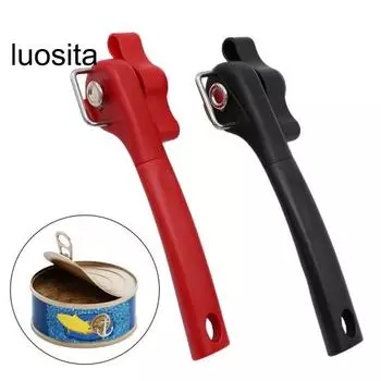 Открывалка для консервных банок, ручной открывалка с боковым открыванием, эргономичная ручка, открывалка для крышек из нержавеющей стали для домашнего кухонного бара красный