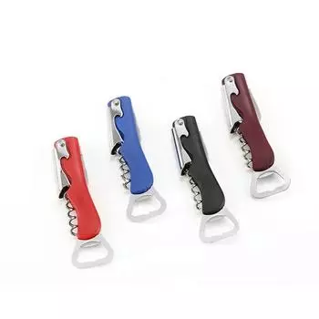 Открывалка для пива из нержавеющей стали 4 в 1, многофункциональный инструмент для открытия вина, бытовые портативные кухонные гаджеты с небольшим складным ножом чёрный