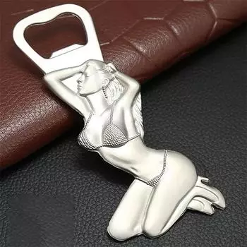 Открывалка для пивных бутылок из цинкового сплава, креативная металлическая открывалка для женщин, персонализированная, для ресторана, бара, пивная портативная открывалка