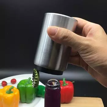 Открывалка для пивных бутылок из нержавеющей стали, автоматический инструмент для винного бармена, открытая крышка Press&Pop, для кухни, домашнего бара, ресторана, бытовая утварь