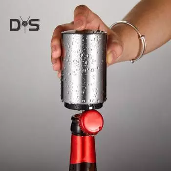 Открывалка для пивных бутылок из нержавеющей стали, пресс-тип, сверхмощный автоматический сок, напитки, средство для снятия крышки бутылки, инструмент для открытия кухонного бара, гаджеты серебряный