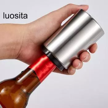 Открывалка для пивных бутылок из нержавеющей стали, тип прессы, сверхмощный, автоматическое устройство для снятия крышки с бутылки сока, напитков, инструмент для открывания, гаджеты для кухонного бара серебряный