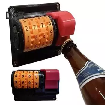 Открывалка для пивных бутылок, настенный съемник крышек с цифровым счетчиком, аксессуар для питья пива для бара, кухни оранжевый
