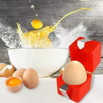 Открывалка для яиц, ручной инструмент для разбивания яиц, ручной яйцерез и разделитель, многофункциональный яйцерез для приготовления пищи и кемпинга красный