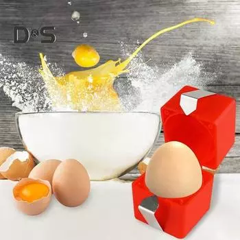 Открывалка для яиц, ручной инструмент для разбивания яиц, ручной яйцерез и разделитель, многофункциональный яйцерез для приготовления пищи и кемпинга красный