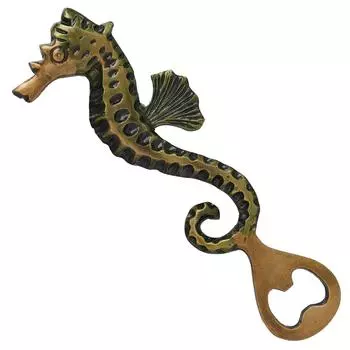 Открывалка Морской конек, Rustic Brown Brass Sea Horse Fish Design Bottle Opener, eCraftIndia