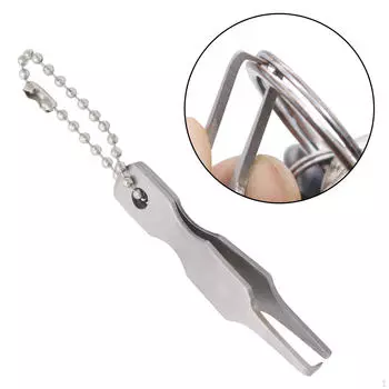 Открыватель петли для приманки, резак для лески, кусачки, резак для металла, с цепочкой из бисера, портативный, многофункциональный серебряный