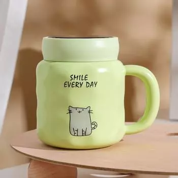 Открывающийся небольшой подарок с крышкой, зеркальная чашка, мультяшная милая кружка, домашний набор, стакан для воды для студента 450ML