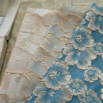 Отличительная элегантная трехмерная тисненая ткань с тиснением в виде цветов для платьев в стиле ретро, весенние и осенние пальто, женские ткани для багажа и одежды 90cm*145cm