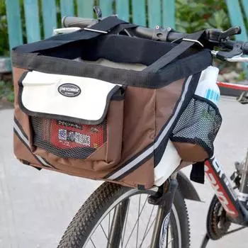 Отличная износостойкая прочная велосипедная корзина, водонепроницаемая велосипедная корзина для маленьких домашних животных, кошек и собак, для покупок кофейный