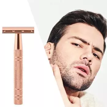 Отличная классическая бритва, безопасная и устойчивая к ржавчине золотистый/ярко-розовый