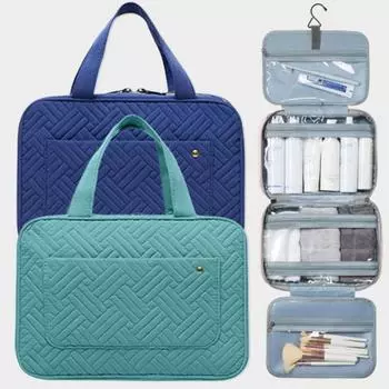 Отличная косметичка, утолщенная, с разделением на влажную и сухую пыль, пыленепроницаемая розовый