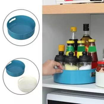 Отличная кухонная тарелка для хранения большой емкости из полипропилена, стабильный многоразовый вращающийся лоток для хранения белый