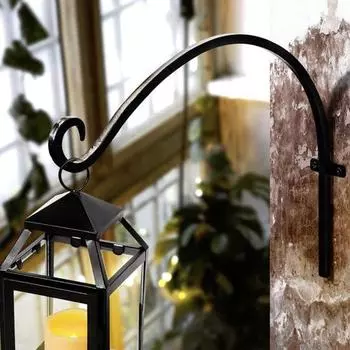 Отличная многофункциональная вешалка для растений с длительным сроком службы, цветочный горшок, фонари, настенный крючок для украшения дома A чёрный