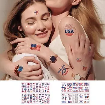 Отличная наклейка для татуировки, легко чистится, долговечна, декоративна синий/красный